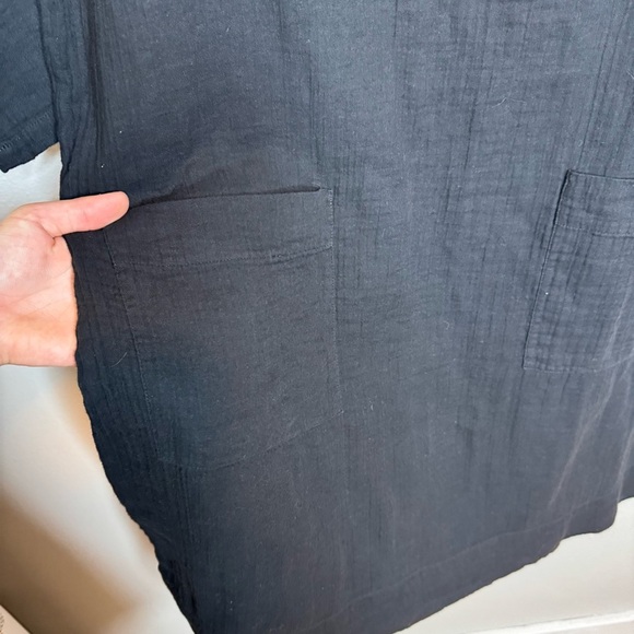 Eileen Fisher 100% Organic Cotton Short Sleeve Mini Dress Pockets - Picture 4 of 8